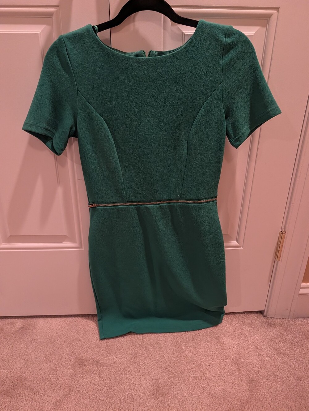 Emerald Green Zipper Dress Medium